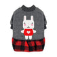 PUPPY DOG CLOTHING SERIES BUNNY PLAID DRESS GREY & RED