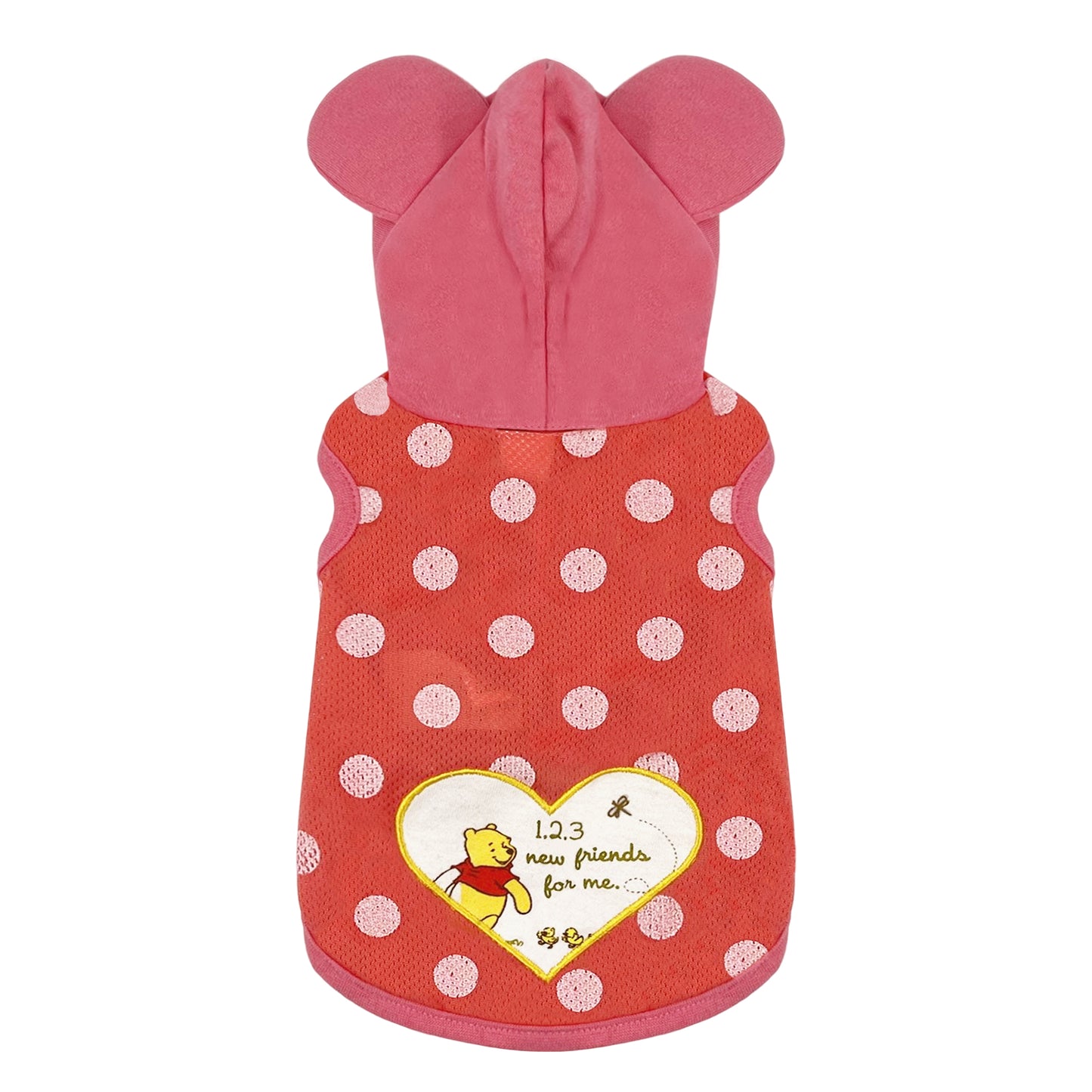 PUPPY DOG CLOTHING POLKA DOT SERIES BREATHABLE WINNIE THE POOH PINK