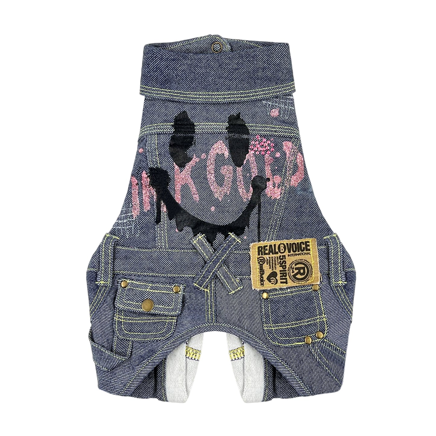 PUPPY DOG CLOTHING SERIES DENIM JUMPSUIT BLUE