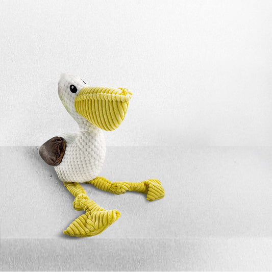 SQUEAKY PLUSH DOG TOY-TROPICAL BIRD SERIES PELICAN