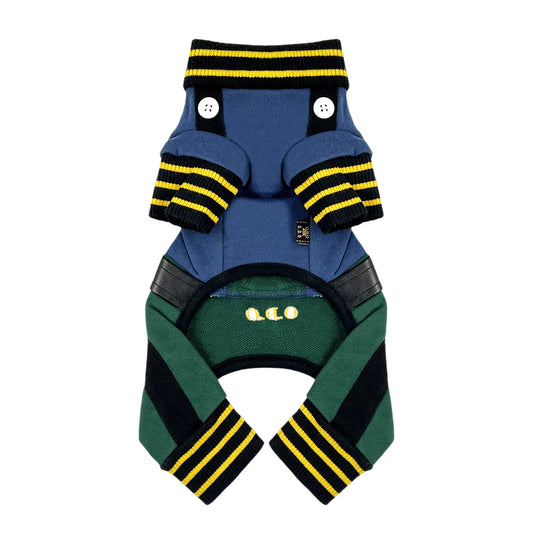 PUPPY DOG CLOTHING SERIES BRITISH SOLDIER UNIFORM BLUE & GREEN