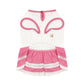 PUPPY DOG CLOTHING SERIES BOWKNOT PLAID DRESS PINK