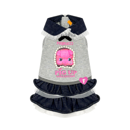 PUPPY DOG CLOTHING SERIES FIORUCCI PIG UP COLLECTION DRESS GREY