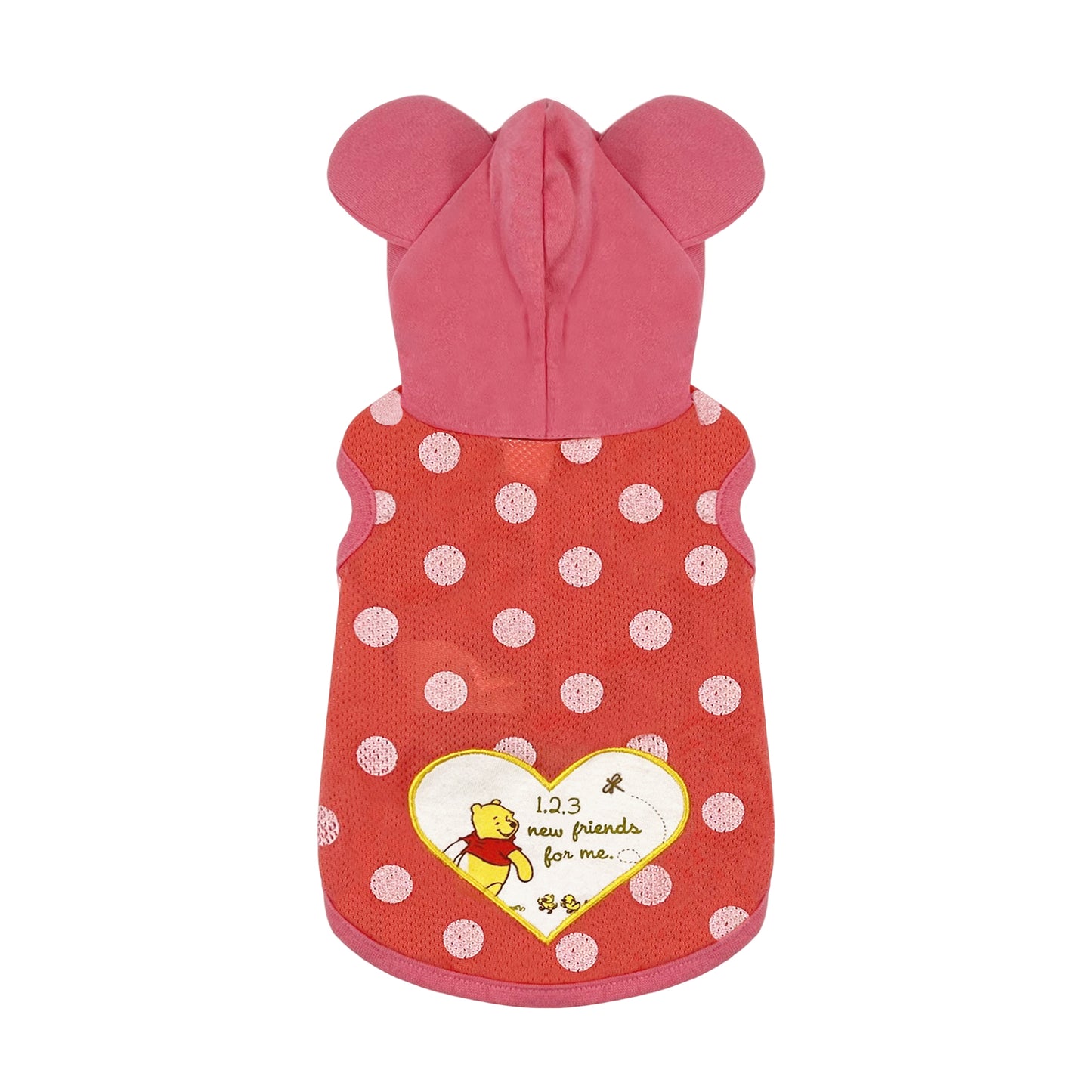 PUPPY DOG CLOTHING POLKA DOT SERIES BREATHABLE WINNIE THE POOH PINK