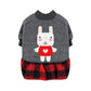 PUPPY DOG CLOTHING SERIES BUNNY PLAID DRESS GREY & RED