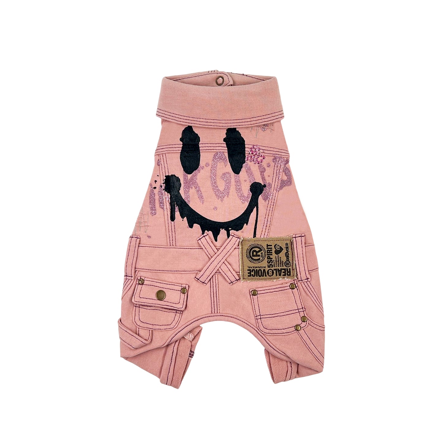 PUPPY DOG CLOTHING SERIES DENIM JUMPSUIT PINK