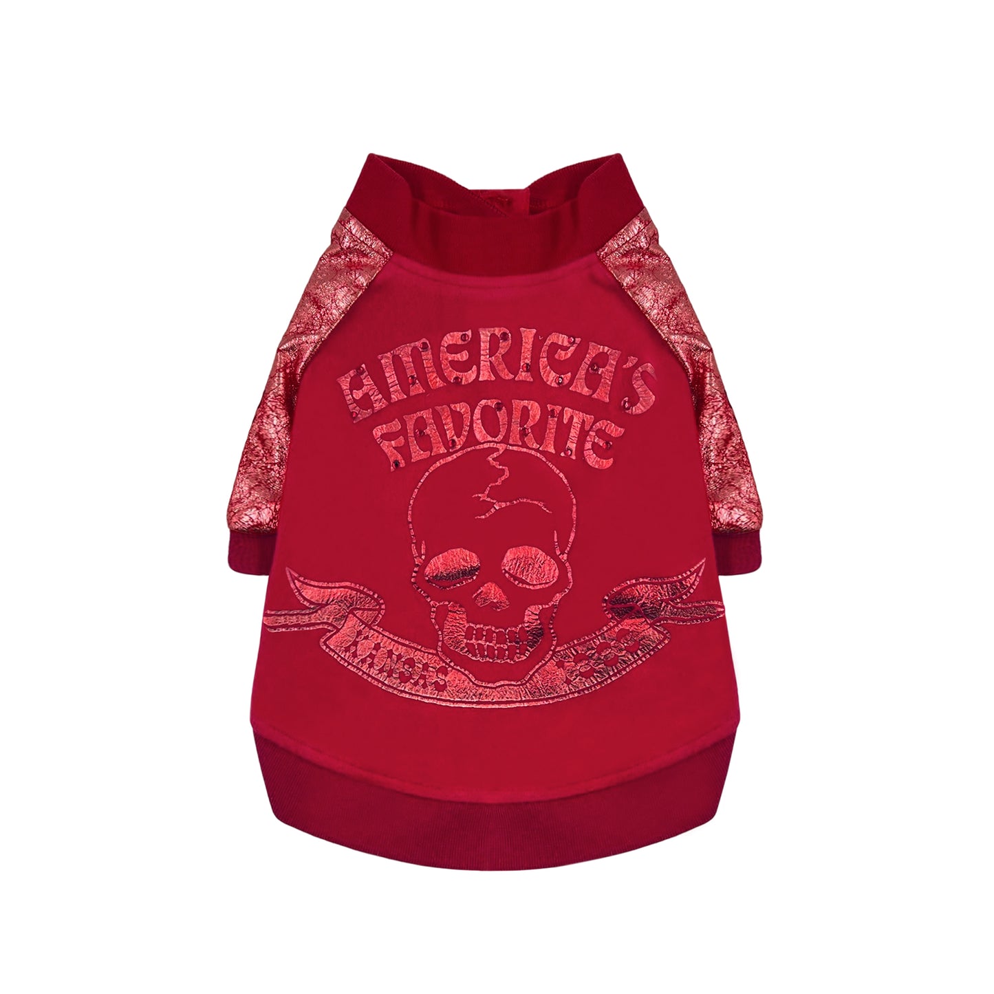 PUPPY DOG CLOTHING SERIES KANSAS 1888 SKULL SLEEVED RED