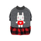 PUPPY DOG CLOTHING SERIES BUNNY PLAID DRESS GREY & RED