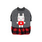 PUPPY DOG CLOTHING SERIES BUNNY PLAID DRESS GREY & RED