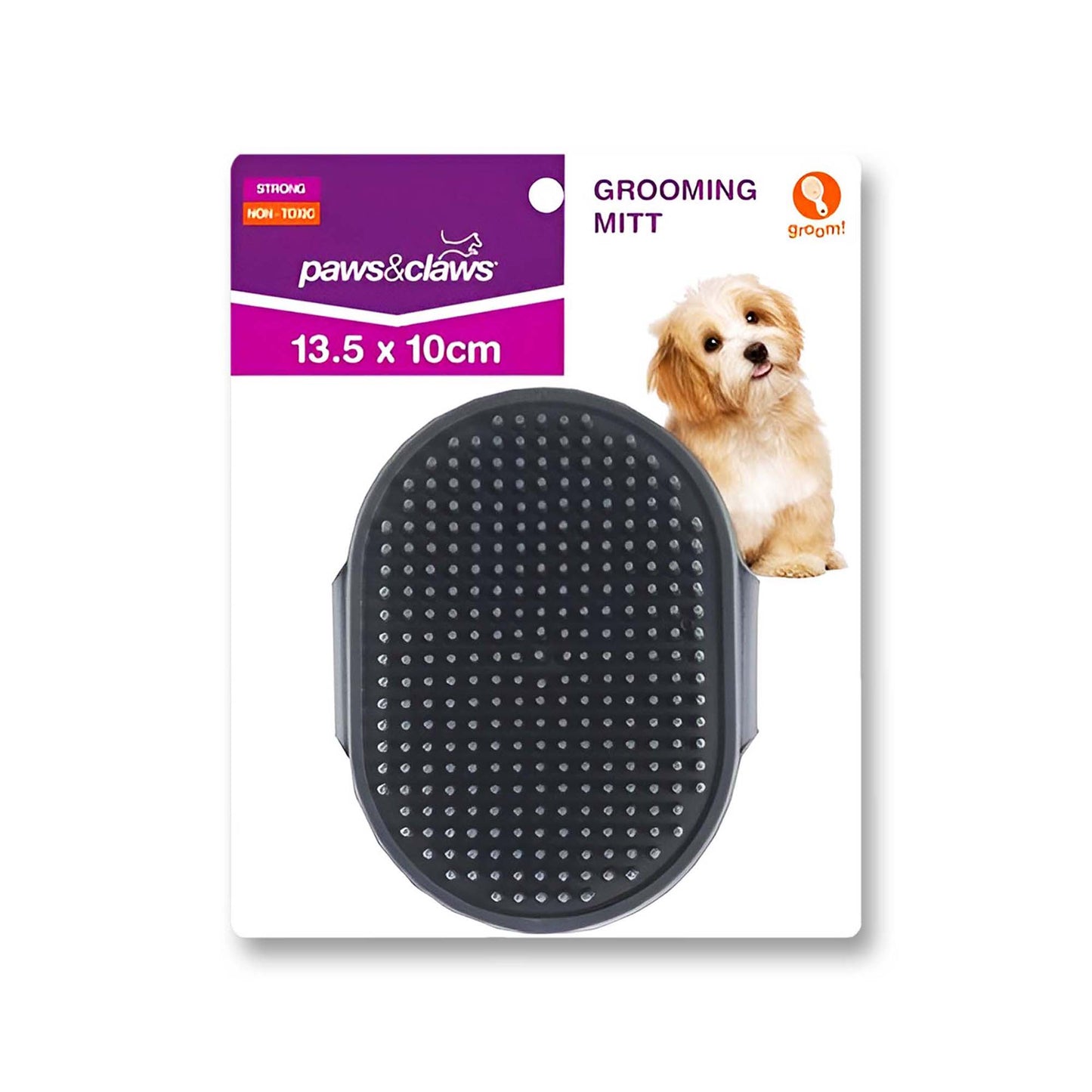 GROOMING MITT RUBBER GREY