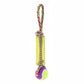 SPARKLE RUBBER TUGGER TOY WITH TENNIS BALL 3 COLOURS