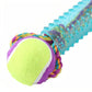 SPARKLE RUBBER TUGGER TOY WITH TENNIS BALL 3 COLOURS