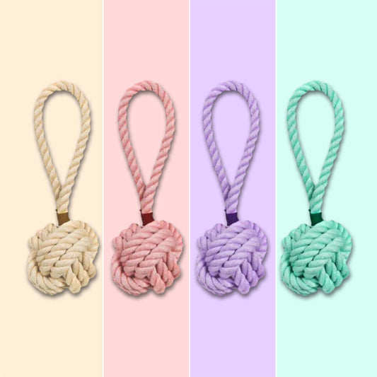 HEAVY DUTY ROPE TUG DOG TOY - COTTON CANDY SERIES 4 COLOURS