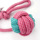 52CM LONG ROPE BALL DOG TOY-2 TONE SERIES 3 COLOURS