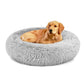 PET CALMING BED FLUFFY WARM COZY SOFT DOG CAT PUPPY ROUND DONUT CUDDLE NEST S-XL