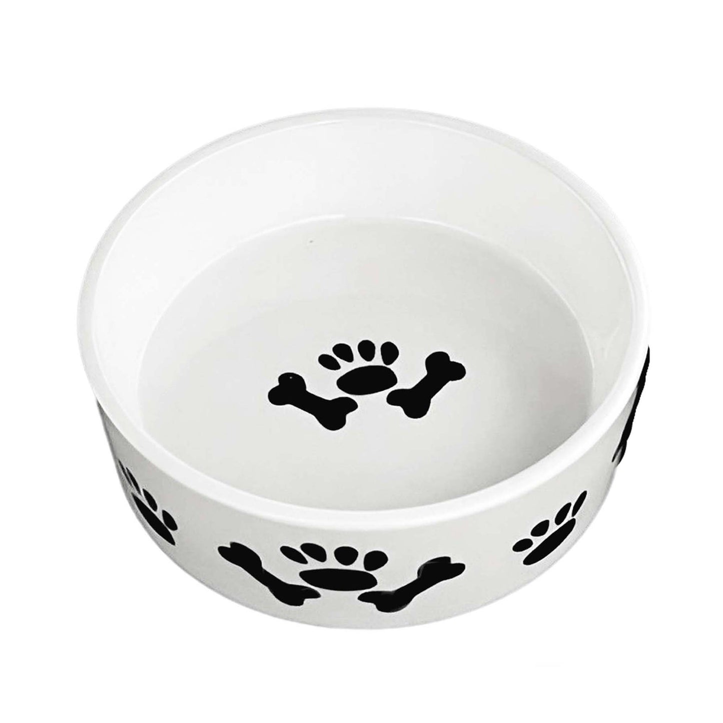 CUTE CERAMIC PET BOWL FOOD WATER SMALL DOG CAT PUPPY ROUND DISH FEEDER 2 SIZES