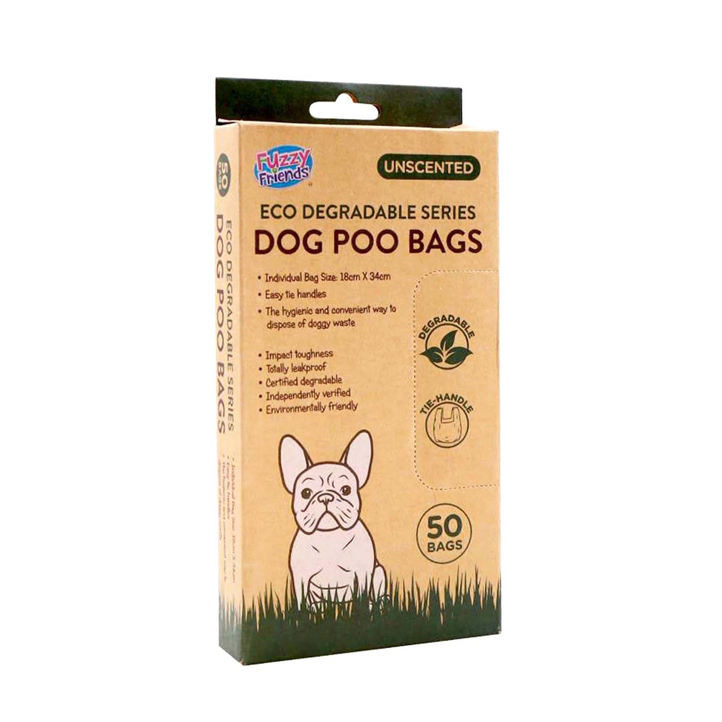 BIODEGRADABLE DOG POO BAGS HANDLES PET DISPOSABLE POOP WASTE LEAK PROOF 50 BAGS/BOX