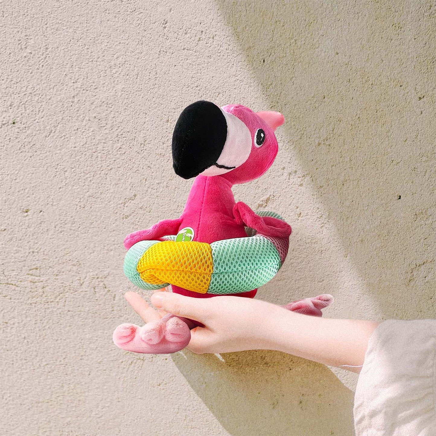 SQUEAKY ANIMAL PLUSH PET TOY - PARTY FLAMINGO SERIES