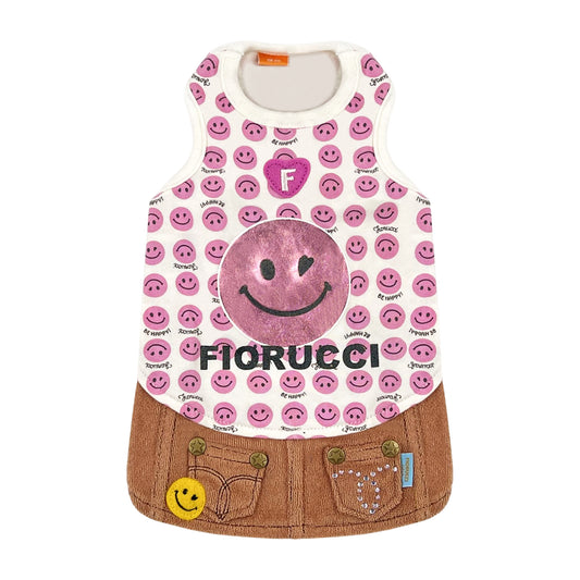 PUPPY DOG CLOTHING SERIES FIORUCCI SMILE DRESS PINK & BROWN