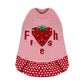 PUPPY DOG CLOTHING SERIES KNITTED DRESS FRESH STRAWBERRY PINK & RED