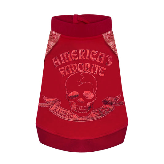 PUPPY DOG CLOTHING SERIES KANSAS 1888 SKULL SLEEVELESS RED