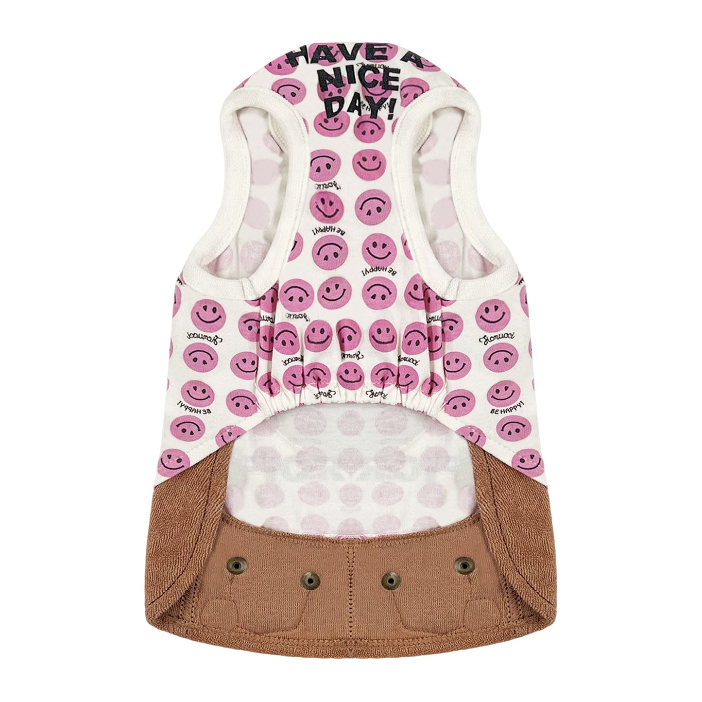 PUPPY DOG CLOTHING SERIES FIORUCCI SMILE DRESS PINK & BROWN