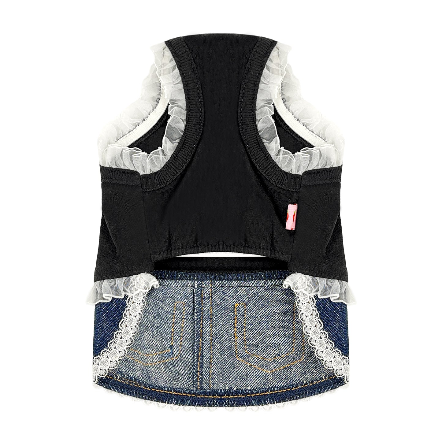 PUPPY DOG CLOTHING SERIES HELLO KITTY DENIM DRESS BLACK