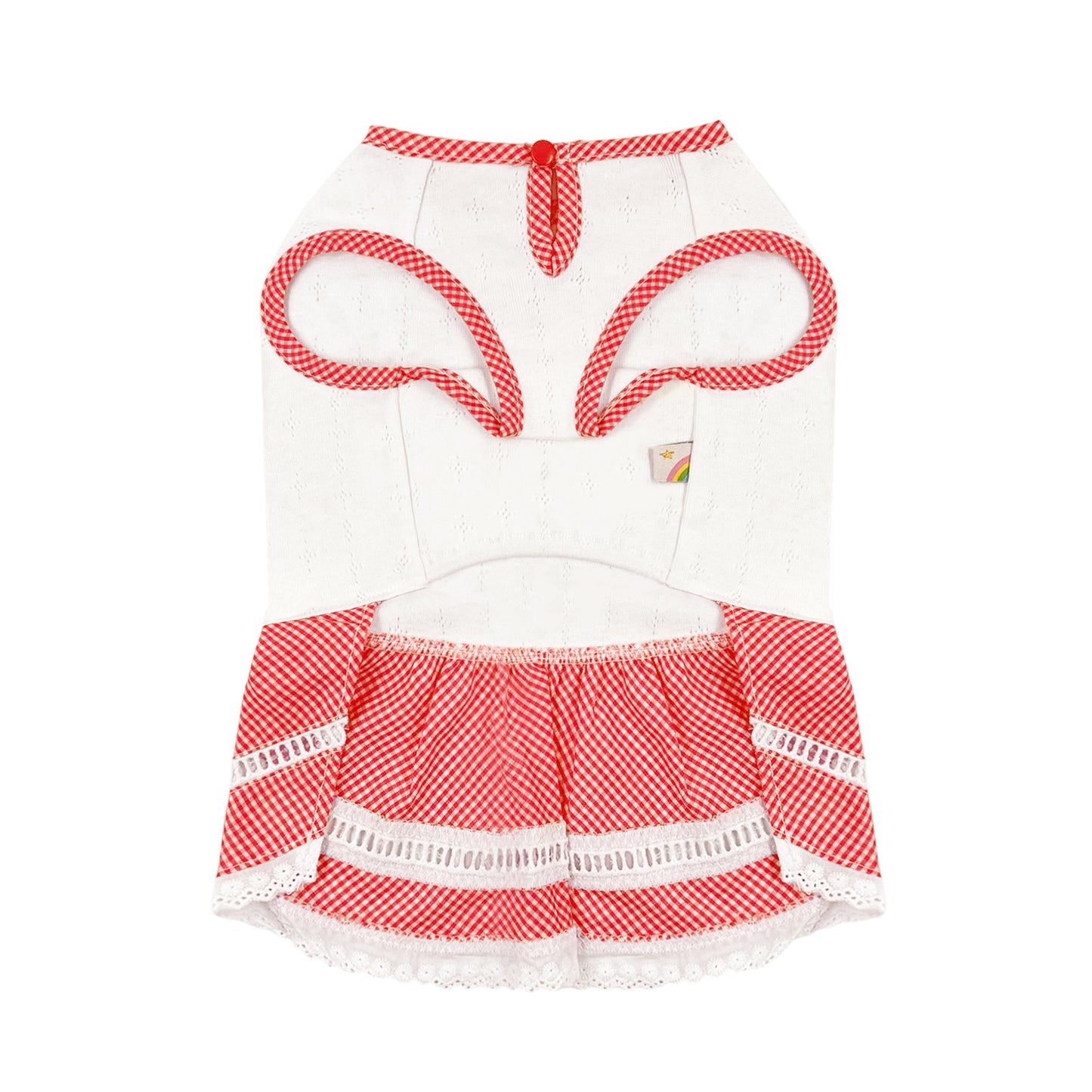 PUPPY DOG CLOTHING SERIES BOWKNOT PLAID DRESS RED