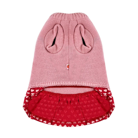 PUPPY DOG CLOTHING SERIES KNITTED DRESS FRESH STRAWBERRY PINK & RED