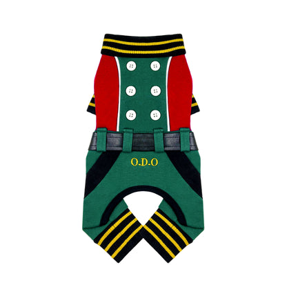 PUPPY DOG CLOTHING SERIES BRITISH SOLDIER UNIFORM RED & GREEN