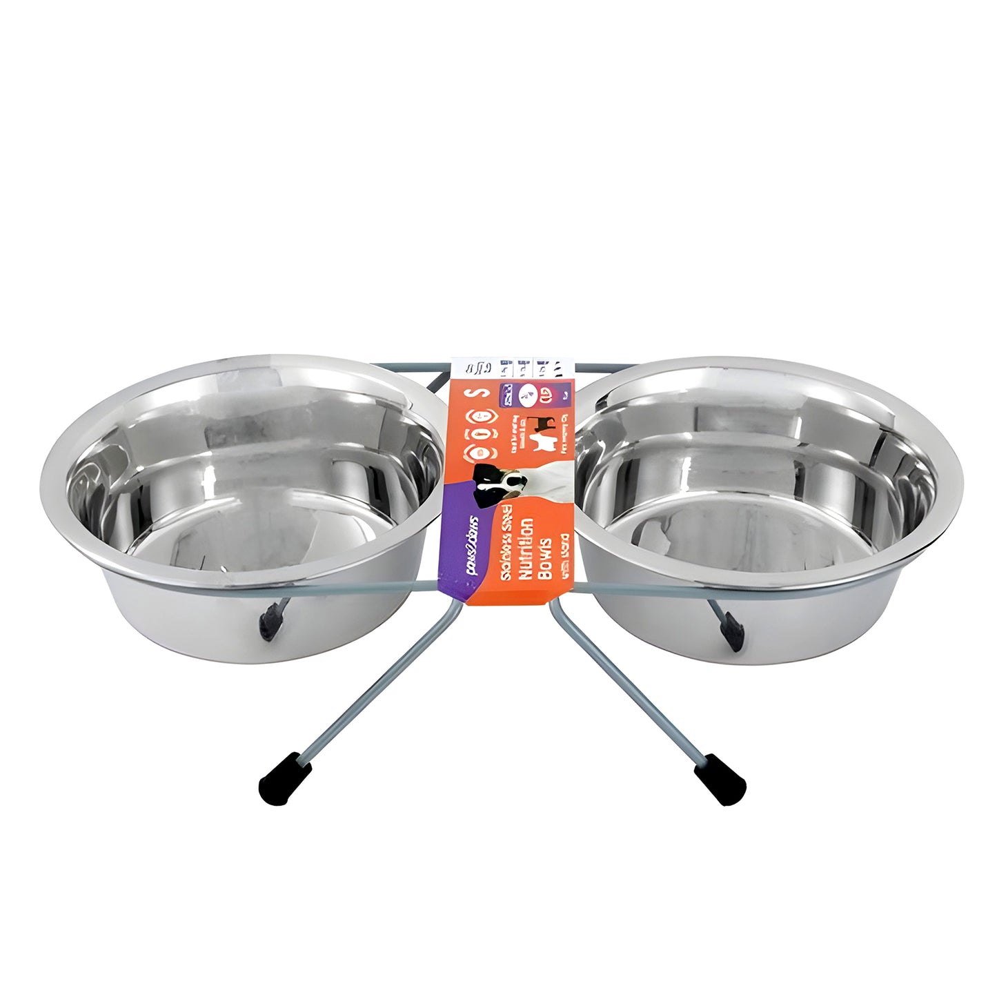 DOUBLE PET BOWL STAINLESS STEEL WITH STAND