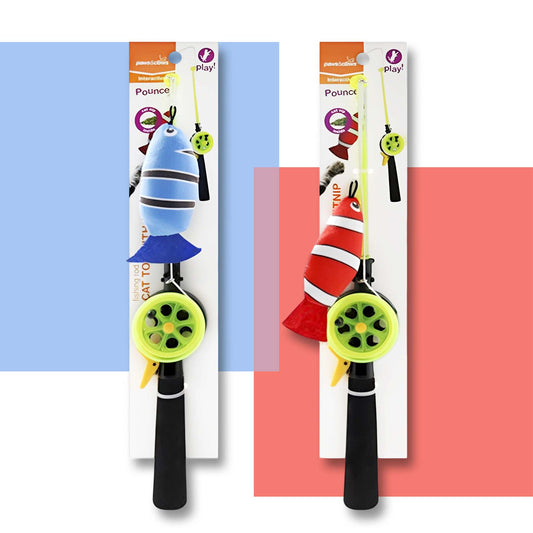 GO FISH ROD CAT TOY 2 COLOURS