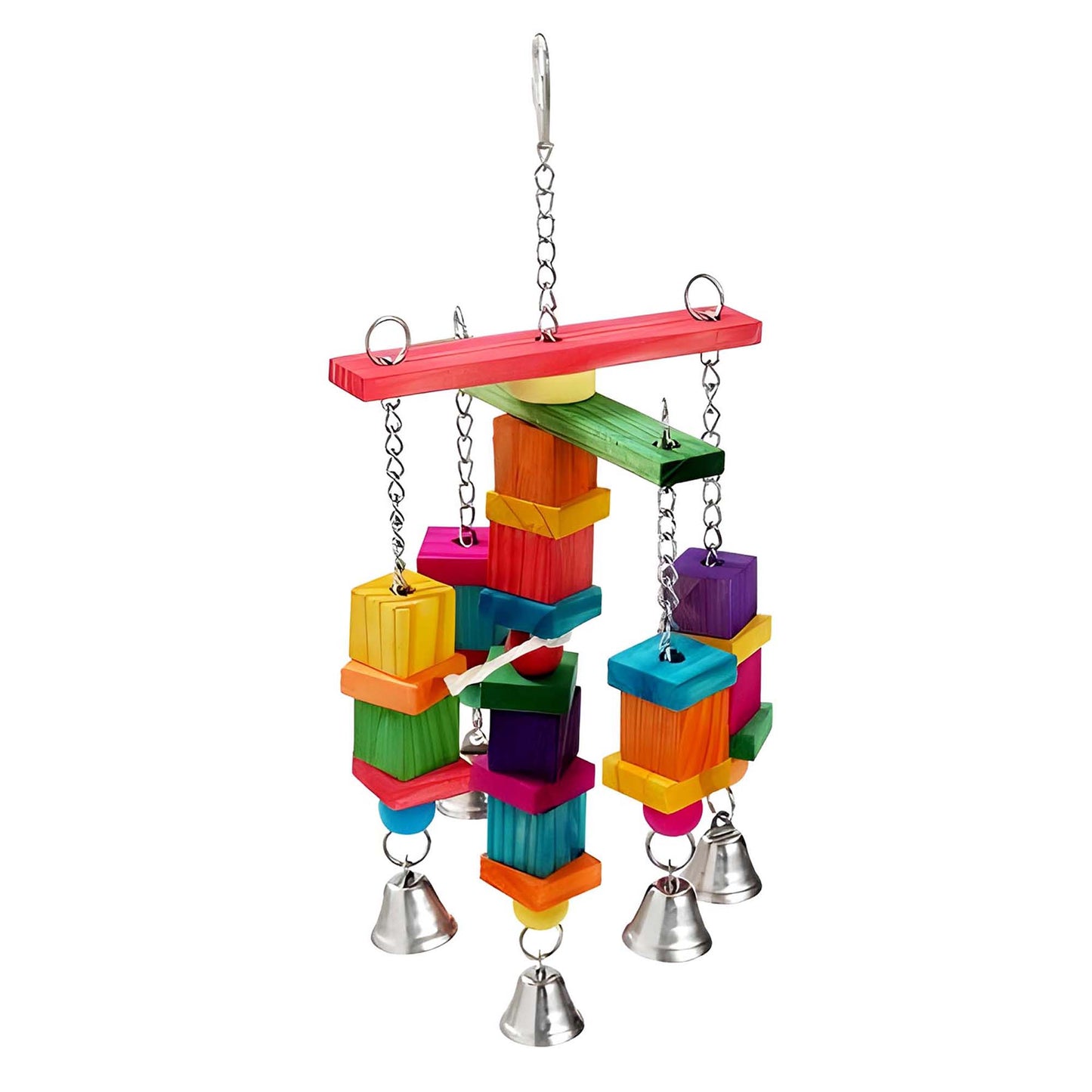 PARROT LARGE WOOD & ROPE TOY WITH BELL