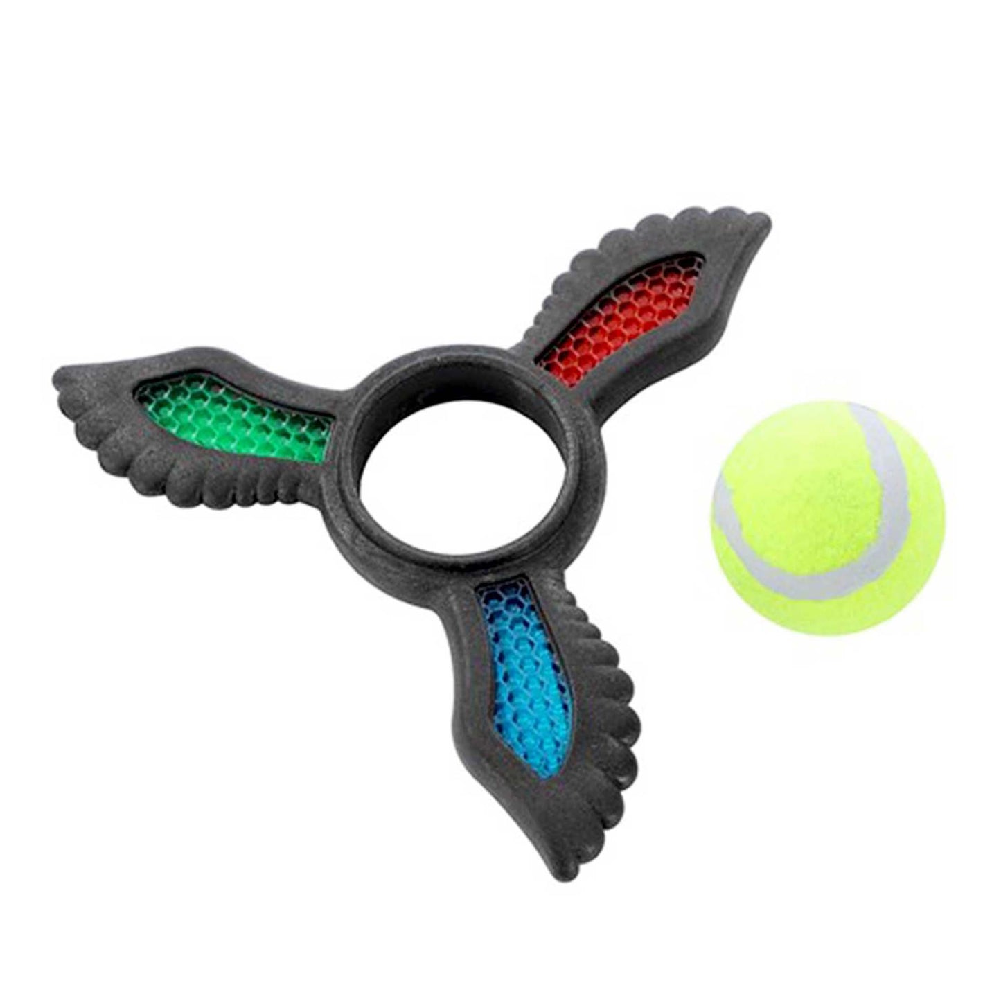 FETCH FLYER FOAM DART WITH TENNIS BALL 3 COLOURS