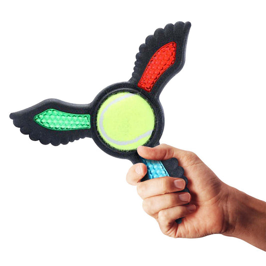 FETCH FLYER FOAM DART WITH TENNIS BALL 3 COLOURS