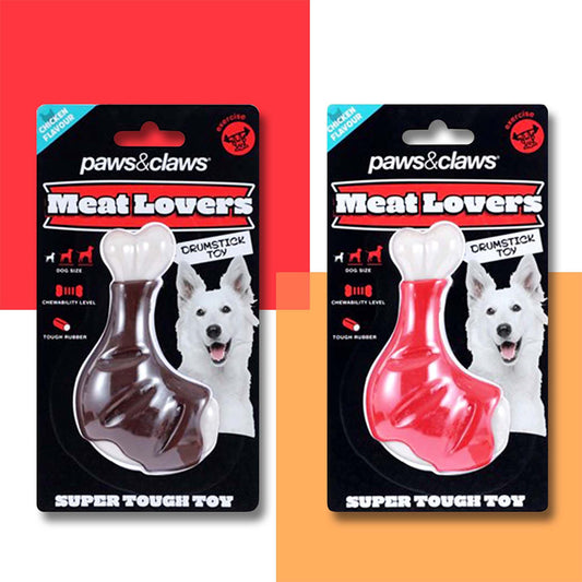 MEAT LOVERS FLAVOURED DRUMSTICK CHEW TOY 2 COLOURS