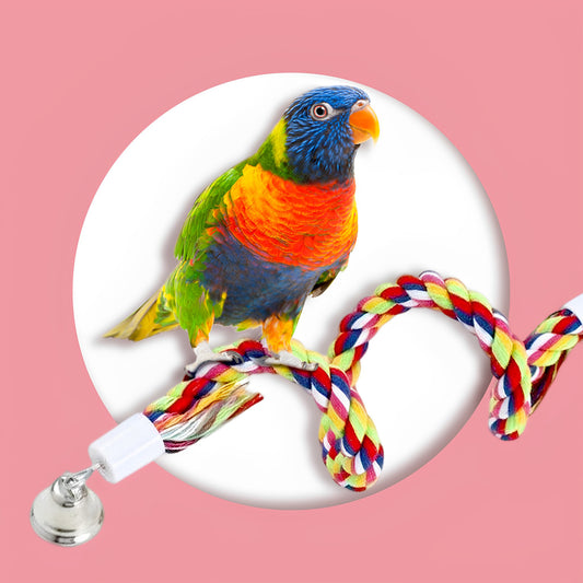 PARROT SPIRAL ROPE TOY WITH BELL