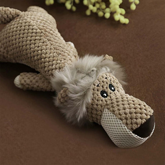 SQUEAKY DOG TOYS PUPPY PET WILDLIFE SERIES LION / ELEPHANT / WOLF