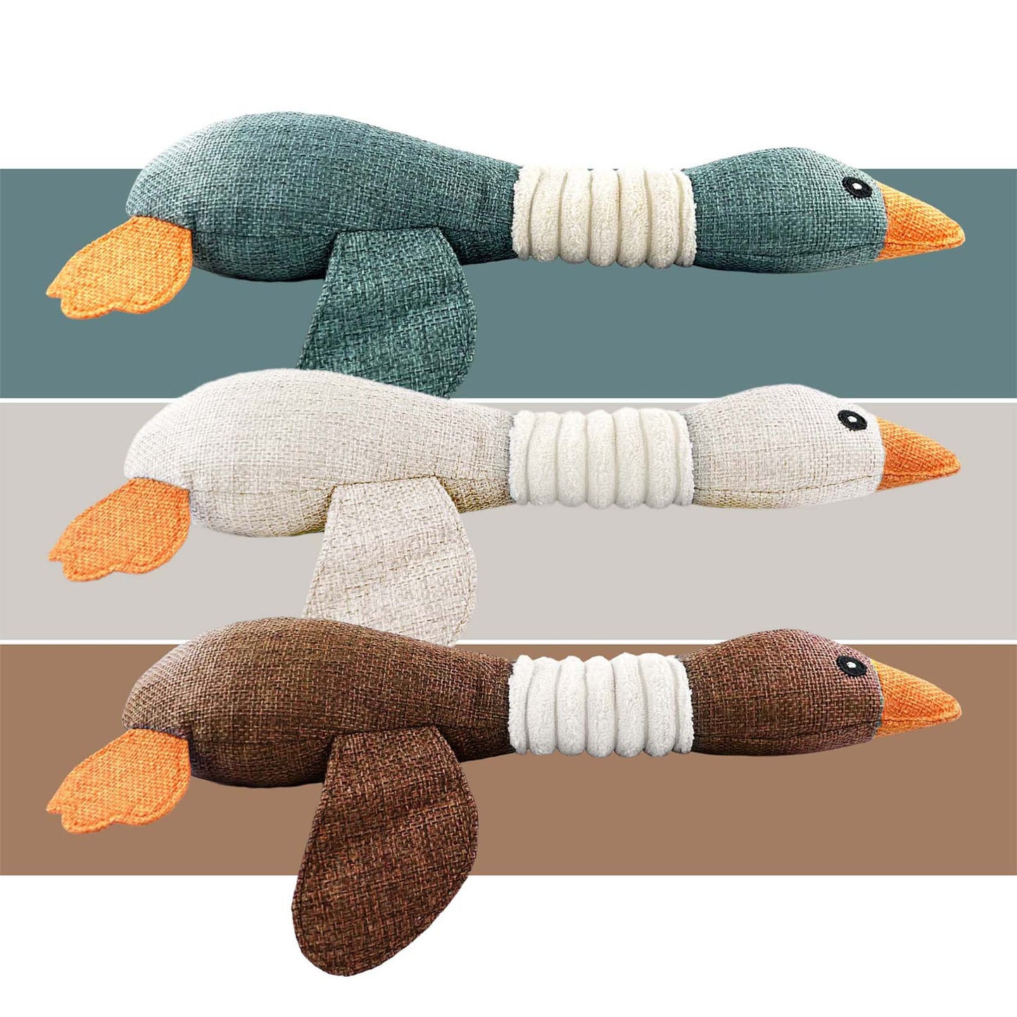 SQUEAKY DOG TOYS PUPPY PET GOOSE 3 COLOURS