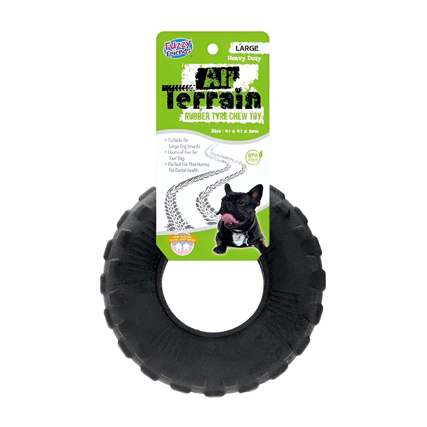 HEAVY DUTY TERRAIN RUBBER TYRE CHEW DOG PET TOY DURABLE TOUGH AGGRESSIVE CHEWERS