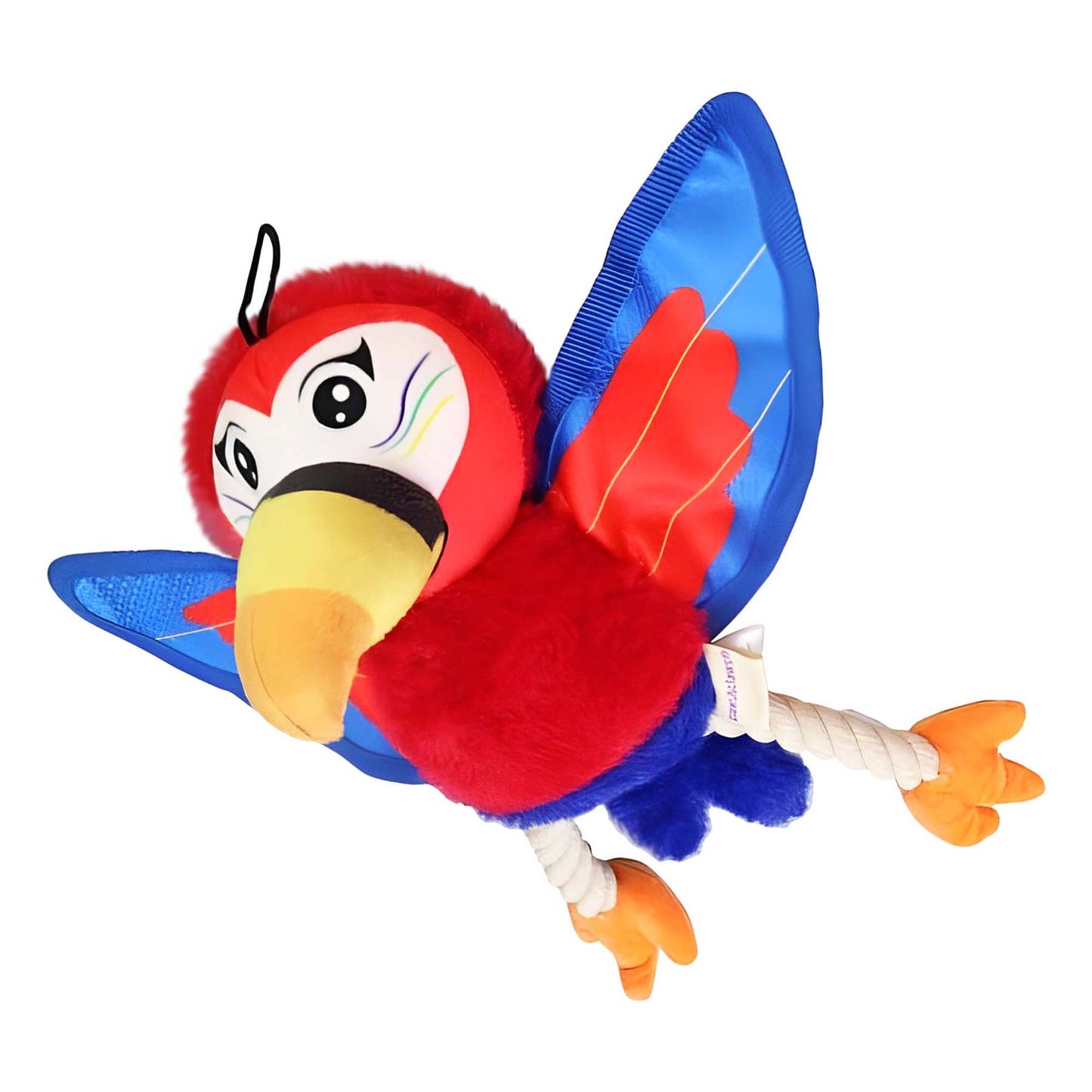 PLUSH PARROT WITH ROPE LEGS SERIES 3 COLOURS