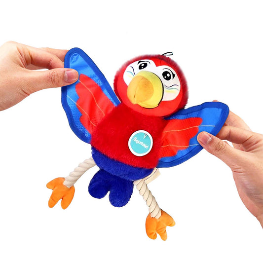 PLUSH PARROT WITH ROPE LEGS SERIES 3 COLOURS