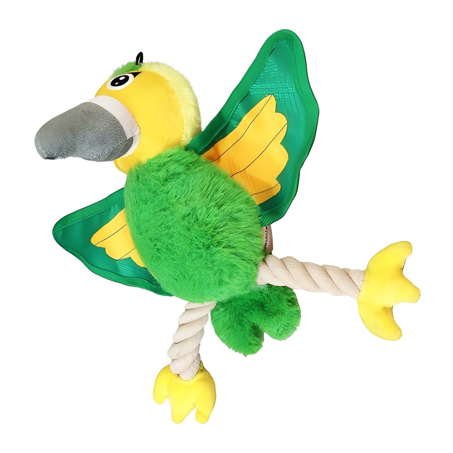 PLUSH PARROT WITH ROPE LEGS SERIES 3 COLOURS